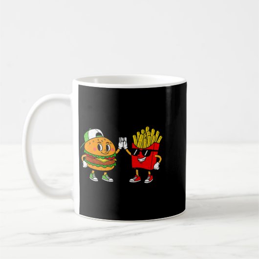 Mug Funny Hamburger French Fries Combo Snacks Fast Foo (Gauche)