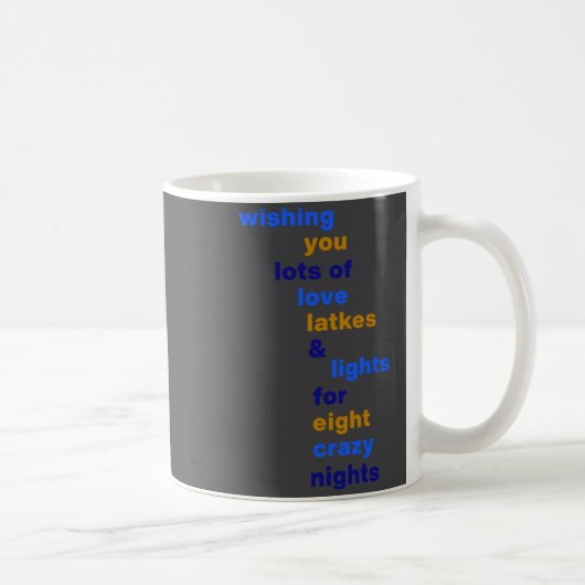 Mug Funny Hanukkah Love Latkes Lights In Blue  (Droite)