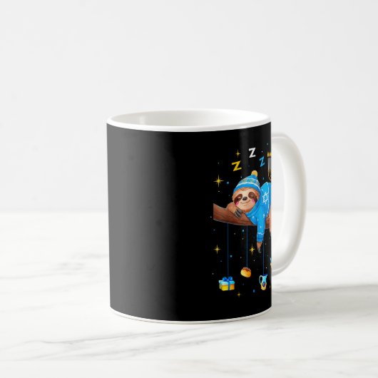 Mug Funny Hanukkah Sloth Jewish Chanukah Sleeng Hanukk (Devant droit)