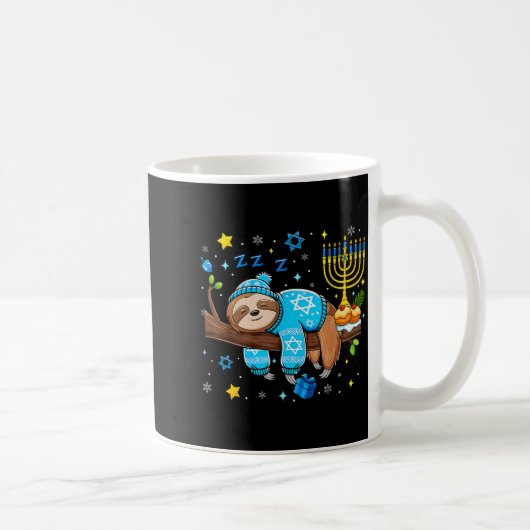 Mug Funny Hanukkah Sloth Jewish Chanukah Sleeng Hanukk (Droite)