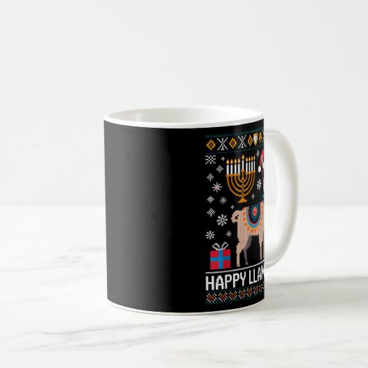 Mug Funny Happy Llamakah Llama With Menorah  (Devant droit)