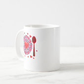 Mug Funny Happy Valentines Day Lunch Lady Leopard Hea  (Devant gauche)