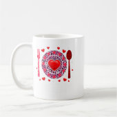 Mug Funny Happy Valentines Day Lunch Lady Leopard Hea  (Gauche)