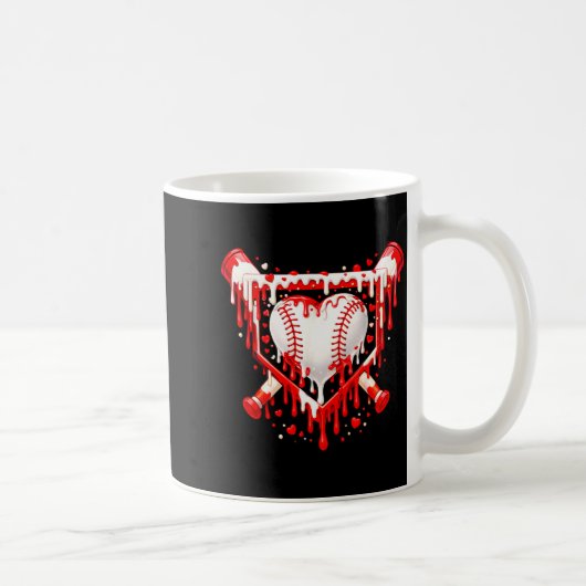 Mug Funny Heart Baseball Drip Ice Cream Valentines Day (Droite)