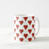 Mug Funny Heart Pattern gold red + your backgr. & (Devant droit)