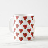 Mug Funny Heart Pattern gold red + your backgr. & (Devant gauche)