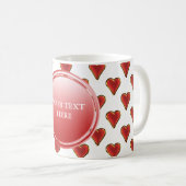 Mug Funny Heart Pattern gold red + your backgr. & (Devant droit)