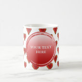 Mug Funny Heart Pattern gold red + your backgr. & (Centre)