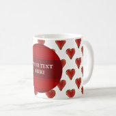 Mug Funny Heart Pattern gold red + your backgr. & (Devant droit)