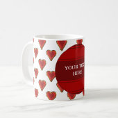 Mug Funny Heart Pattern gold red + your backgr. & (Devant gauche)