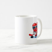 Mug Funny Heart Playing Hockey Apparel  (Devant droit)