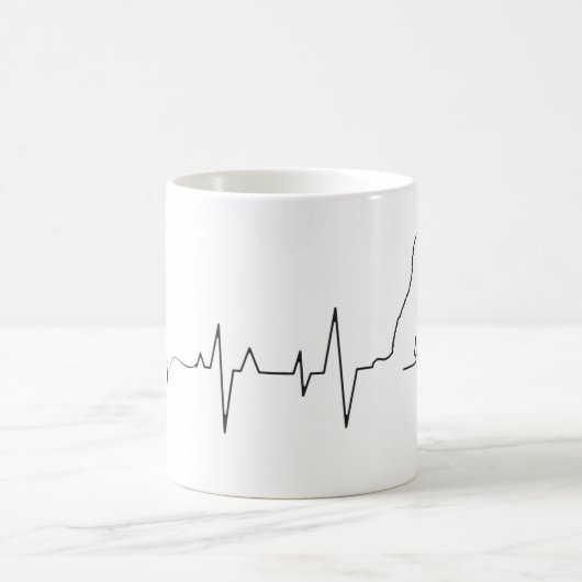 Mug Funny Heartbeat Line Art Valentine's Day mignon ca (Centre)