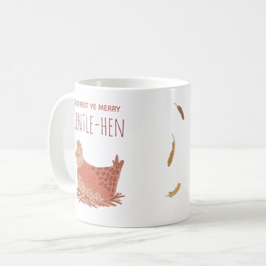 Mug Funny Hen Chicken Pun de Noël (Devant gauche)