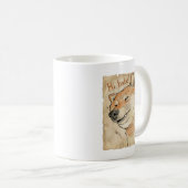 Mug Funny "Hi Babe" Winking Shiba Inu Valentine's Art (Devant droit)
