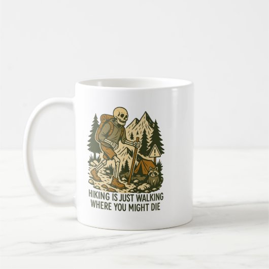 Mug Funny Hiking, Outdoorsy Father's Day Gift, Dark Hu (Gauche)