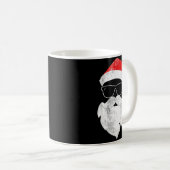 Mug Funny Hipster Santa Face With Hat Beard & Gles (Devant droit)