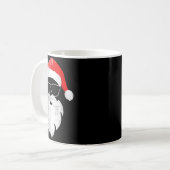 Mug Funny Hipster Santa Face With Hat Beard &amp; Gles (Devant gauche)