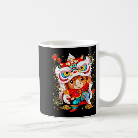 Mug Funny Horse Lion Dance Chinese New Year Kid Men (Droite)