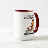 Mug Funny Horse Talking to Myself - We Both Laugh  (Devant droit)