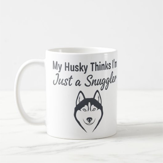 Mug Funny Husky Dog Snuggler (Gauche)