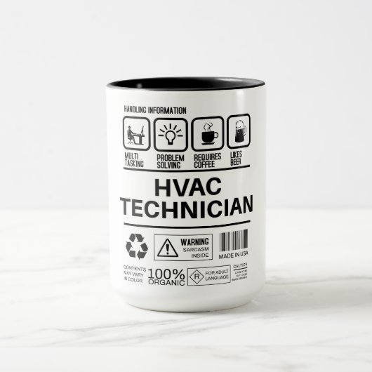 Mug Funny HVAC Technician Handling Information (Centre)