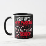 Mug Funny I Survived Her Passing Nursing School Nurse<br><div class="desc">Funny I Survived Her Passing Nursing School Nurse Graduation Gift. Perfect gift for your dad,  mom,  papa,  men,  women,  friend and family members on Thanksgiving Day,  Christmas Day,  Mothers Day,  Fathers Day,  4th of July,  1776 Independent day,  Veterans Day,  Halloween Day,  Patrick's Day</div>