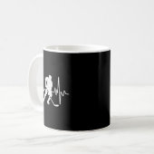 Mug Funny Ice Hockey Player Goalie Heartbeat Hockey Fa (Devant gauche)