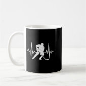 Mug Funny Ice Hockey Player Goalie Heartbeat Hockey Fa (Gauche)