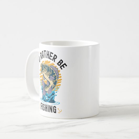 Mug Funny I'd rather be fishing (Devant gauche)