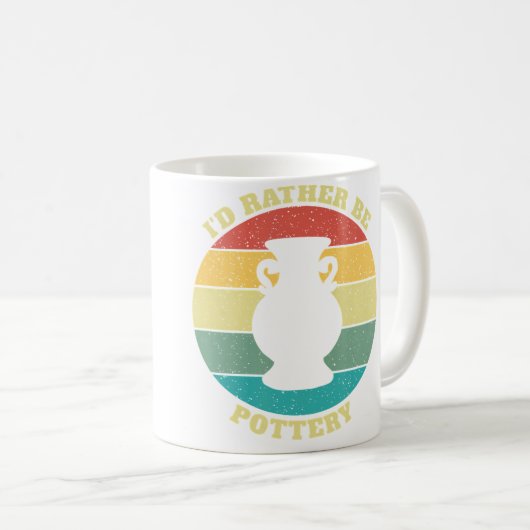 Mug Funny I'D Rather Be Pottery (Devant droit)