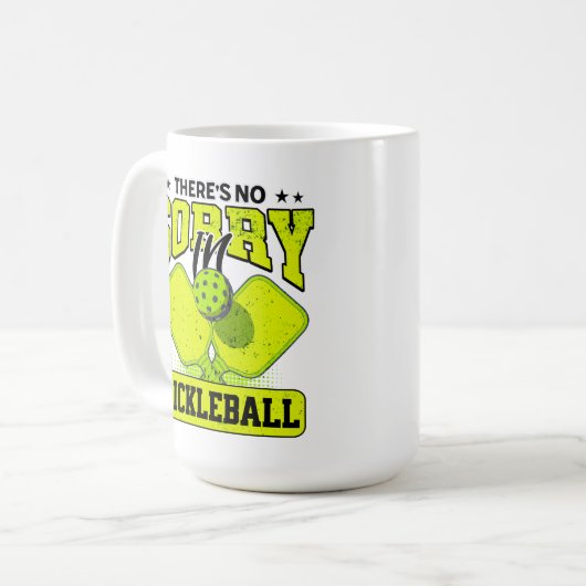 Mug Funny Il n'y a pas de Désolé dans Pickleball Vinta (Devant gauche)