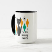 Mug Funny I'm Not Old I'm Mid Century Modern Black Cat (Devant gauche)