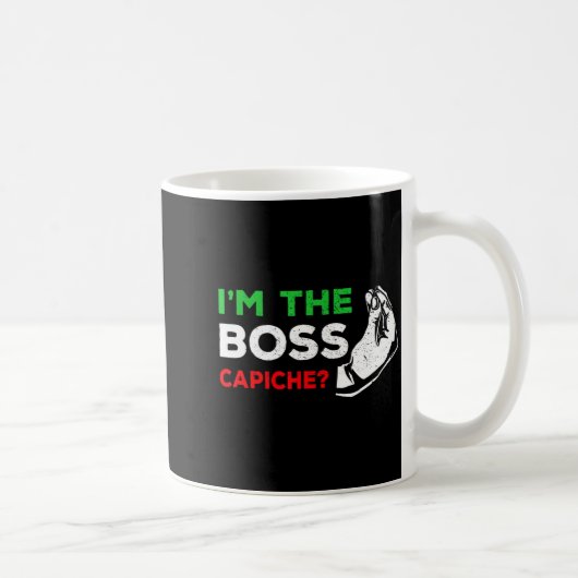 Mug Funny I'm The Boss Italian Nonna Nonno Cache Humor (Droite)