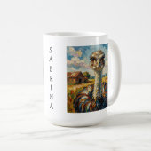 Mug Funny Impasto Ostrich on a Ranch Personalized (Devant droit)
