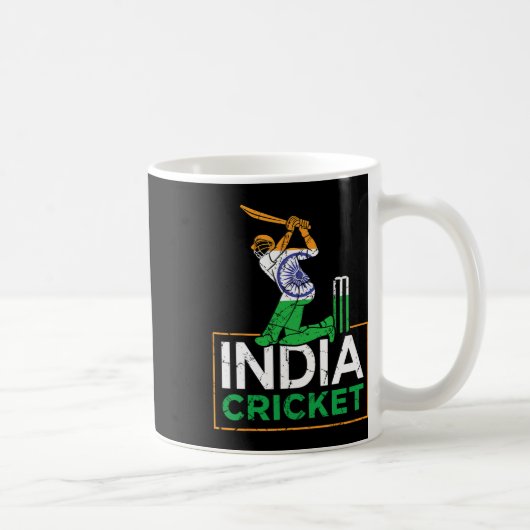 Mug Funny India Flag Cricket Supporters Tee Indian Cri (Droite)
