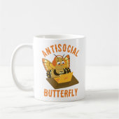 Mug Funny Introvert esthétique antisocial papillon (Gauche)