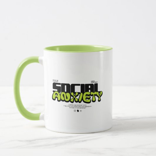 Mug Funny Introvert "Social Anxiety" Quote (Gauche)