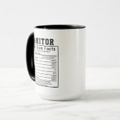 Mug Funny Janitor Nutrition Facts Staff Worker Gift (Devant gauche)