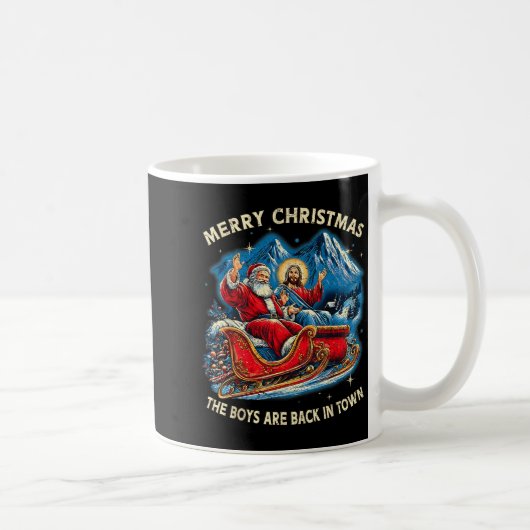 Mug Funny Jesus Santa The Boys Are Back In Town Merry (Droite)