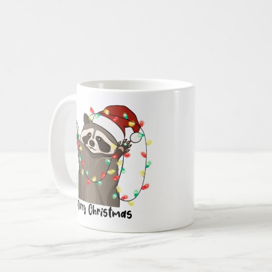 Mug Funny Joyeux Raccoon de Noël (Devant gauche)