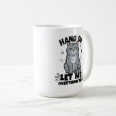 Mug Funny Judgmental Grey Cat Illustration (Devant droit)