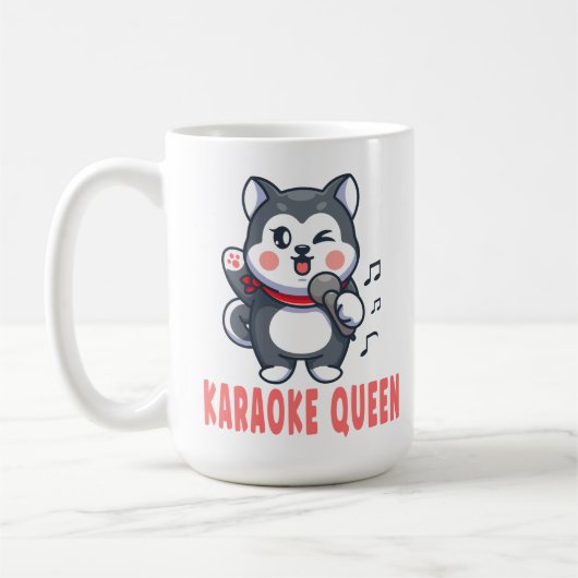 Mug Funny Karaoke Amoureux des chiens cadeau Siberian  (Gauche)