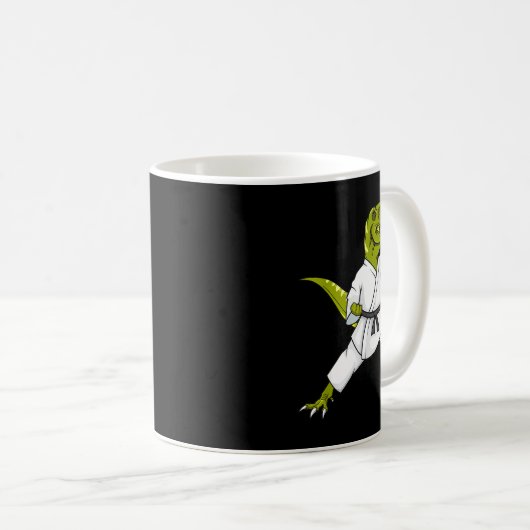 Mug Funny Karatesaurus T-rex Dinosaur Karate Samurai D (Devant droit)