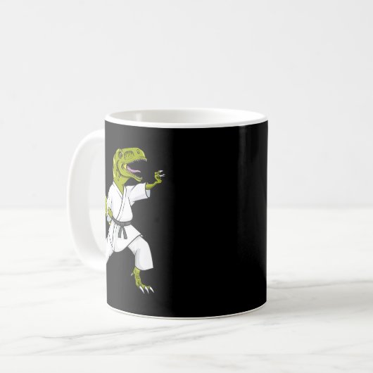 Mug Funny Karatesaurus T-rex Dinosaur Karate Samurai D (Devant gauche)