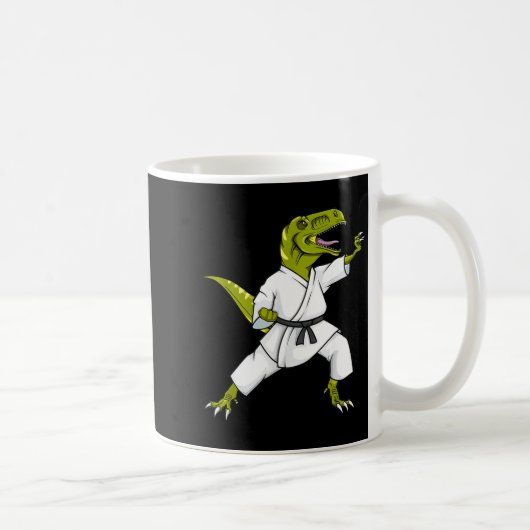 Mug Funny Karatesaurus T-rex Dinosaur Karate Samurai D (Droite)