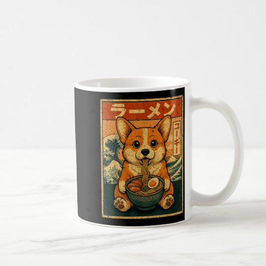 Mug Funny Kawaii Ramen Corgi Japanese Noodles Corgi Ea (Droite)