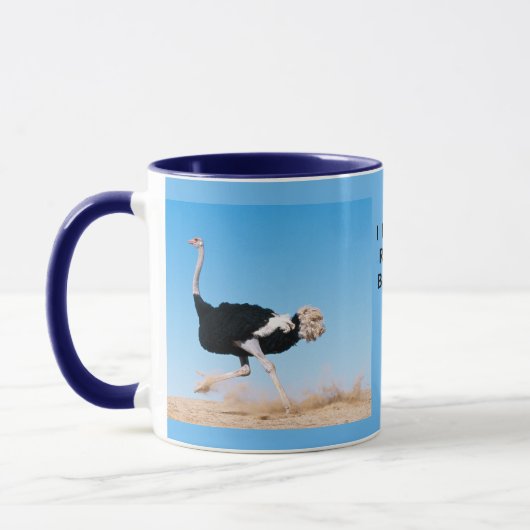 Mug Funny Keep on Running Ostrich Photo (Gauche)