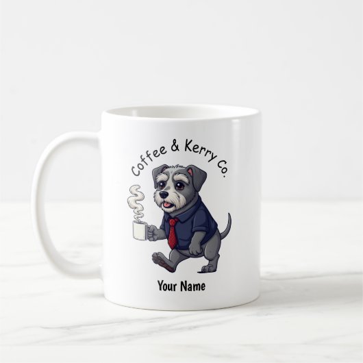 Mug Funny Kerry Blue Terrier Dog Business Suit Coffee  (Gauche)