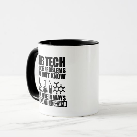 Mug Funny lab tech cite laboratoire technicien humour (Devant gauche)