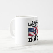 Mug Funny Lacrosse Dad American Flag Vintage Shirt Des (Devant gauche)